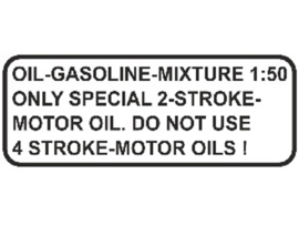 Aufkleber Tank Kraftstoffgemisch Groß Transparent Englisch