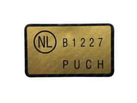 Goedkeurings sticker Puch Nederlands B-1227