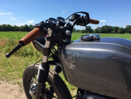 Straps set handle grips leather Vintage Dark Brown