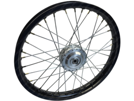 Spaakvelg Voorzijde 17 Inch 1.40 Breed Geanodiseerd Zwart - Gepolijst Rigida! Puch Maxi