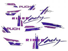 Aufkleber Satz Violett Puch Rider Lady