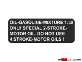 Sticker tank fuel mix big black english