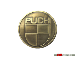 Sticker Puch Logo Round 38MM Gold Color RealMetal