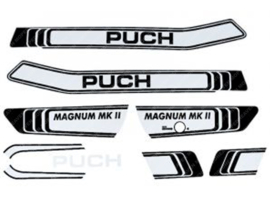 Aufkleber Satz Weiß / Schwarz Puch Magnum MKll