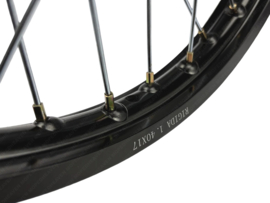 Spaakvelg set 17 Inch 1.40 Breed Geanodiseerd Zwart - Gepolijst Rigida! Puch Maxi