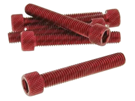 Bolt set Allen M8 x 50mm Anodized Red 6-Pieces Universal