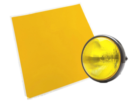 Sticker geel transparant koplamp 250mmx250mm