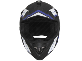 Helm Cross Retro MT Vito Tivoli Matt Schwarz - Blau - Weiß