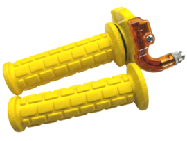 Throttle Handle set Yellow / Orange Plastic Lusito M84 22mm Universal