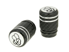 Valve cap set Peace Black 2-Pieces Universal