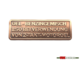 Benzine Mix Sticker Duits Koper Kleur RealMetal