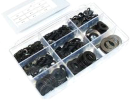 Assortiment set Gegolfde Veerringen Staal DIN 137B 570-Delig
