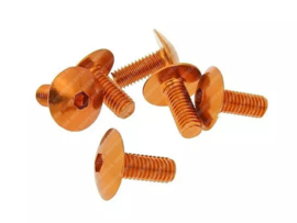 Button Head Bolt set Allen M6 x 15mm Anodized Orange 6-Delig Universal