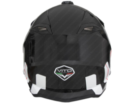Helm Cross Retro MT Vito Tivoli Mat Zwart - Rood - Wit
