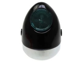 Headlight egg-headlight 102mm Black / Chrome Side mounting Puch Maxi