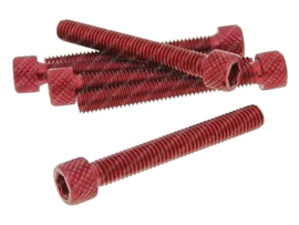 Bolt set Allen M6 x 45mm Anodized Red 6-Pieces Universal