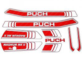 Aufkleber Satz Rot / Weiß Puch Magnum MKll
