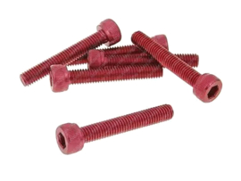 Bolt set Allen M5 x 30mm Anodized Red 6-Pieces Universal