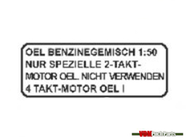 Sticker tank fuel mix big transparent german