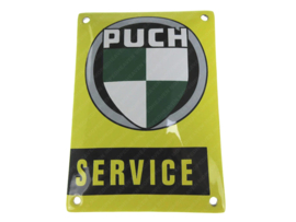 Schild Puch Service Gelb (14X10cm)