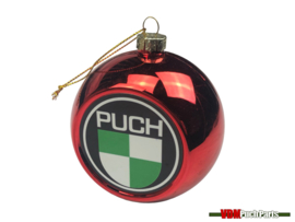 Kerstbal Puch logo rood