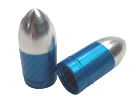 Valve cap set Bullet Blue 2-Pieces Universal