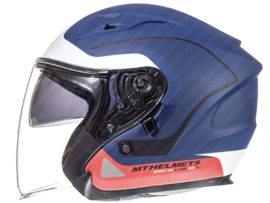 Helm Jet MT Avenue Crossroad Blauw / Rood