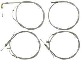 Cable set Silver Braided complete 4-Pieces Puch Maxi