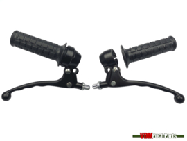 Handle set throttle lever set black A-Qaulity with brake light Lusito