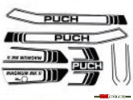 Sticker set white / black Puch Magnum MKll