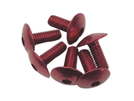 Schrauben Satz M6X15 Aluminium Rot 6 Stück