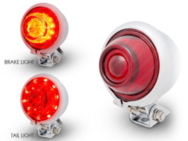 Taillight Chrome / Red Vintage Retro Caferacer style! LED Universal