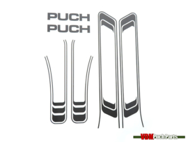 Lines sticker set PVC transfers anthracite metallic (Puch Maxi S)