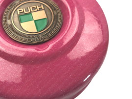 Flywheel cover Pink Flakes! with RealMetal Emblem Puch e50 / ZA50 / Z50
