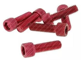 Bolt set Allen M6 x 20mm Anodized Red 6-Pieces Universal