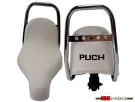 Choppersaddle white / chrome bracket Puch Maxi