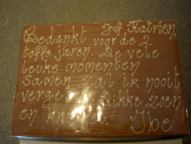 Chocolade vierkant/rechthoek  met eigen tekst