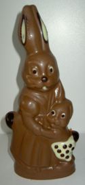 Mama konijn met kind 26 cm ingekleurd