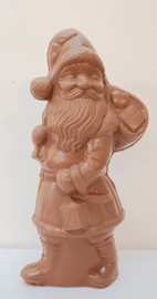 Kerstman  met zak op rug - 26 cm effen