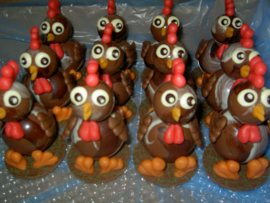 Chocolade stukje kip met volle eitjes