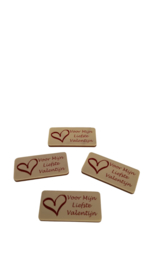 Chocolade tablet opschrift " voor mijn liefste valentijn"