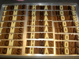 Letters in chocolade/Communiegeschenk/Geboortegeschenk