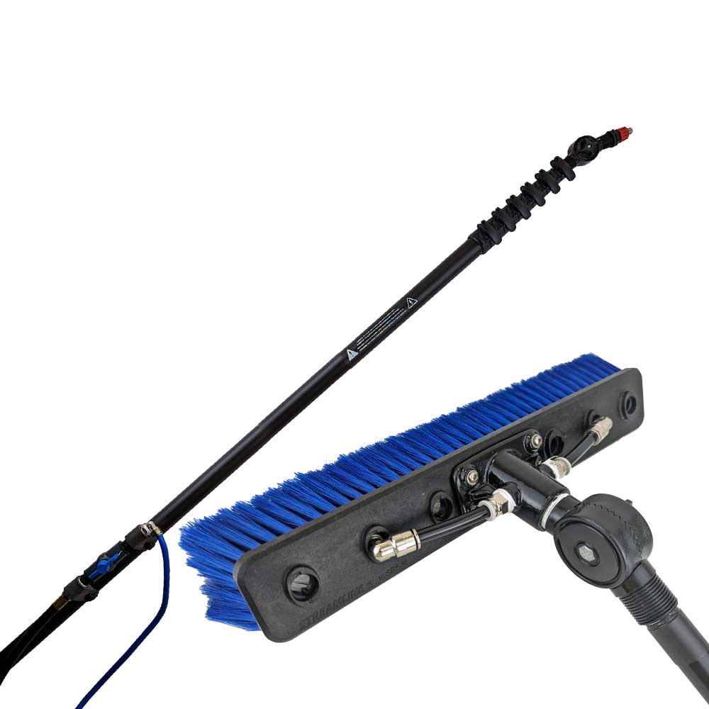 STREAMLINE softwash steel Kit - 10 mtr. compleet met steel, borstel & spray nozzle