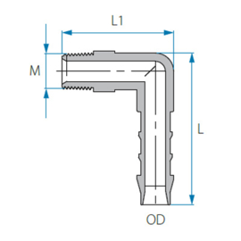 tefen 90°  slangpilaar 12 opschroef 3/4"