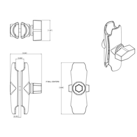 RAM Mount middellange klemarm 9,4 cm - RAM-B-201U