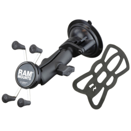 RAM Mount klemhouder met zuignap en X-Grip kleine smartphonehouder (RAM-B-166-UN7U)