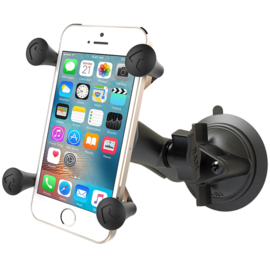 RAM Mount klemhouder met zuignap en X-Grip kleine smartphonehouder (RAM-B-166-UN7U)