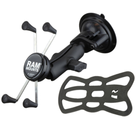 RAM Mount zuignapset met universele X-Grip grote smartphonehouder (RAM-B-166-UN10U)