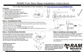 RAM Mount voorvorksteun met balhoofdbevestiging - RAM-B-342U