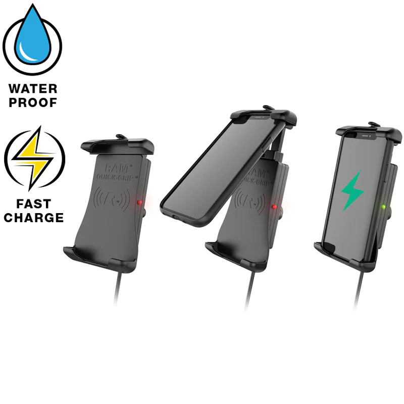 RAM Quick-Grip waterproof draadloze telefoonoplader 15W